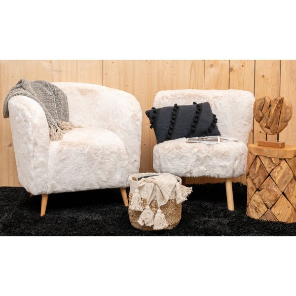 Fauteuil effet fourrure blanche - AUBRY GASPARD