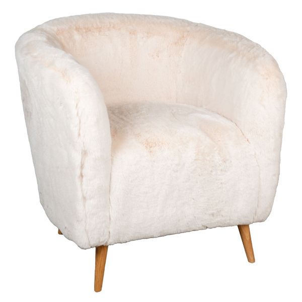 Fauteuil effet fourrure blanche