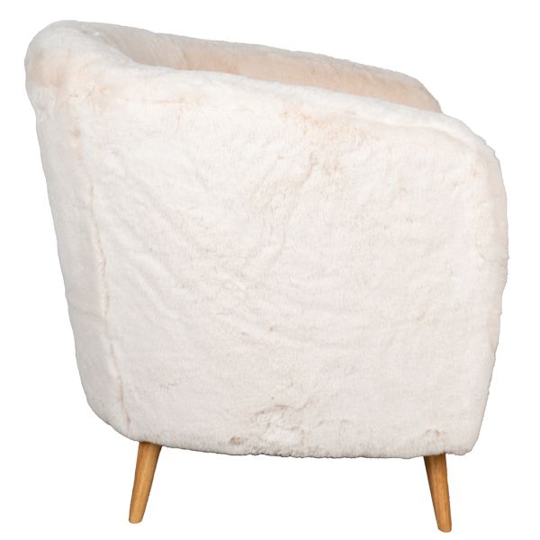 Fauteuil effet fourrure blanche - 7