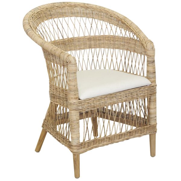 Fauteuil malawi en poelet et teck - outdoor