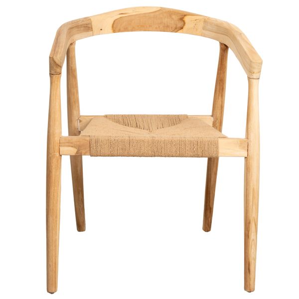 Fauteuil en teck naturel et jute - AUBRY GASPARD