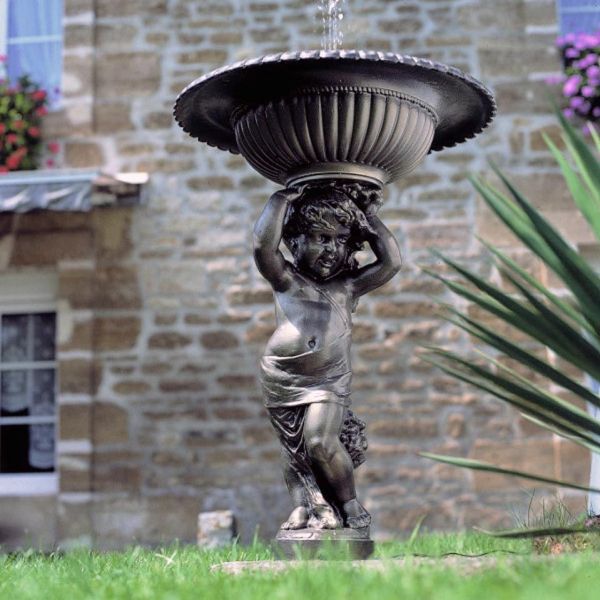 Fontaine de jardin Angelot (Vieux bronze)