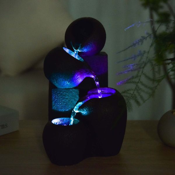 Zen Arôme - Fontaine intérieure en résine avec LED Silice