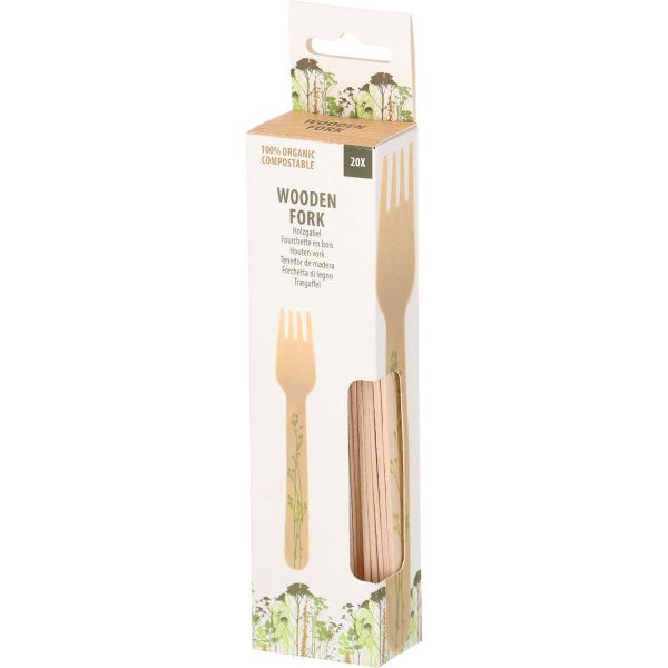 Couverts en bois 100% compostable Herbe - 5