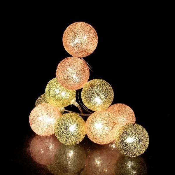 Guirlande lumineuse boules pailletées 10 LEDs - RETIF