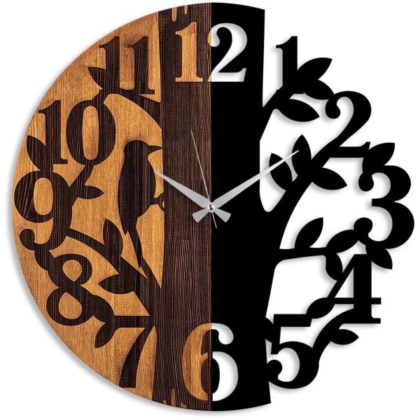 Horloge en bois et métal Clock