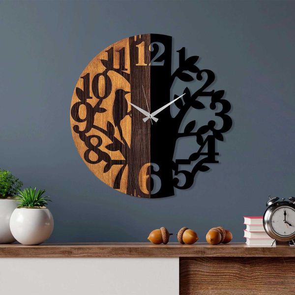 Horloge en bois et métal Clock - HANAH HOME