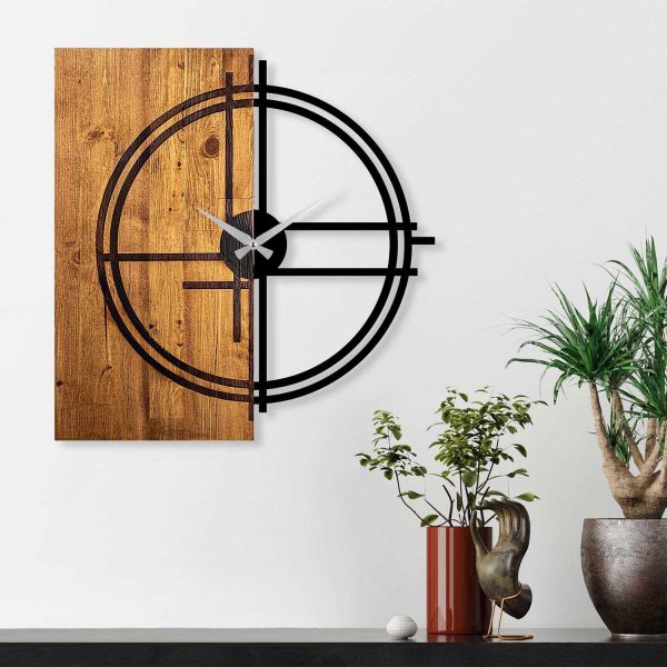 Horloge en bois et métal Clock - HANAH HOME