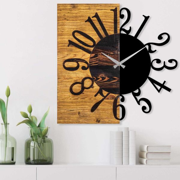 Horloge en bois et métal Clock - HANAH HOME