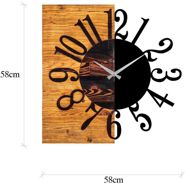 Horloge en bois et métal Clock - ASI-1056