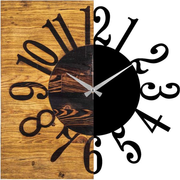 Horloge en bois et métal Clock