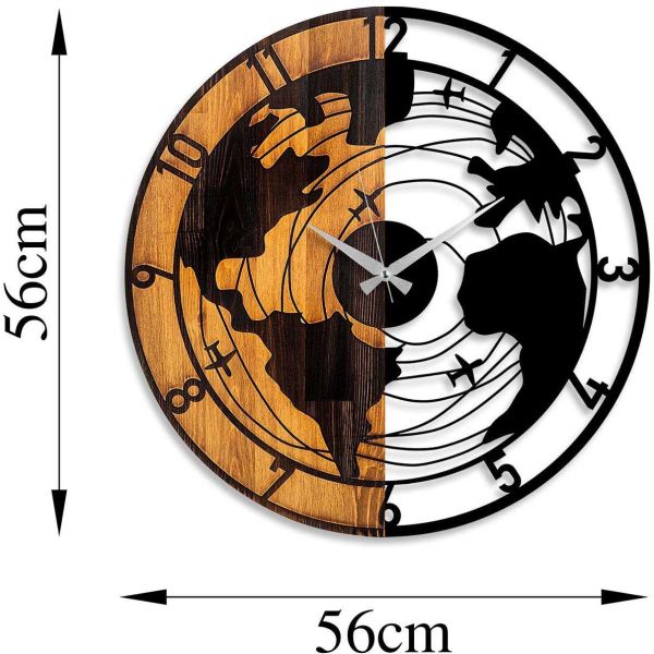 Horloge en bois et métal Clock - ASI-1054