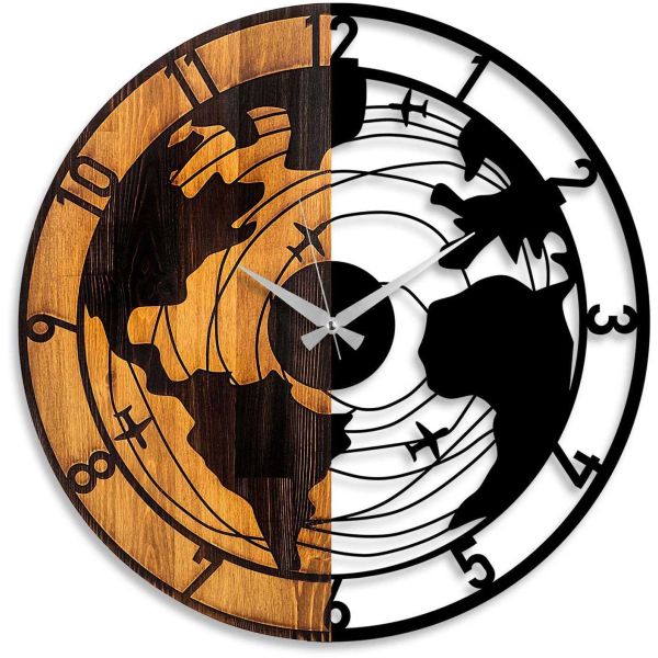 Horloge en bois et métal Clock