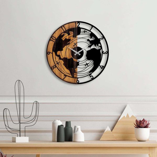 Horloge en bois et métal Clock - HANAH HOME