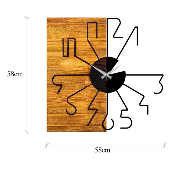 Horloge en bois et métal - ASI-0988