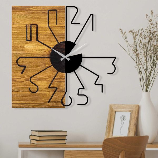 Horloge en bois et métal - HANAH HOME