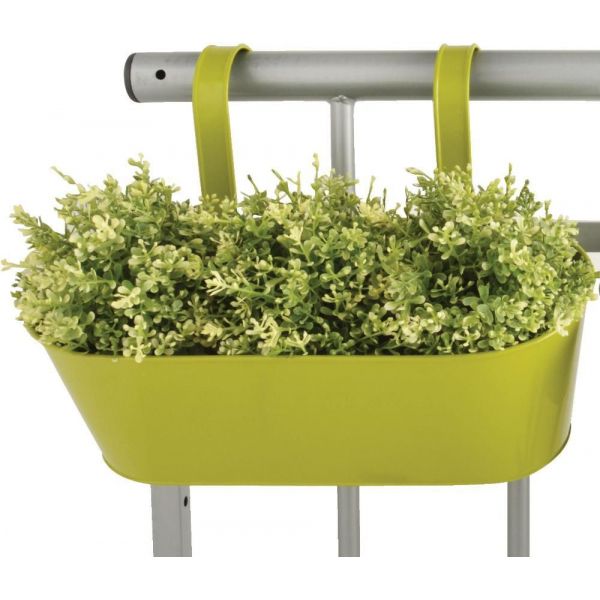 Jardinière pour balcon en métal (vert)