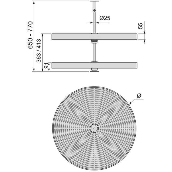 Jeu de plateaux circulaires pour meuble de cuisine Shelvo - EMU-0328