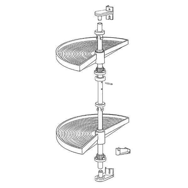 Jeu de plateaux tournants demi-lune gris Shelvo - 5