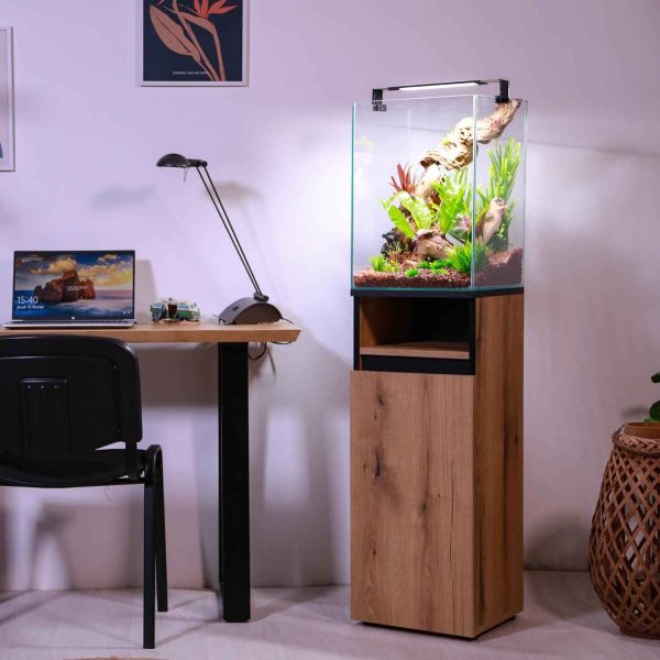 Kit aquarium colonne avec filtre et éclairage led 61 litres - ZOLUX