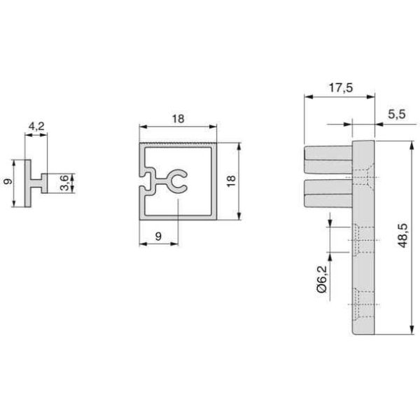 Kit de 4 profils transversaux pour meubles de cuisine Albeam - EMU-0344