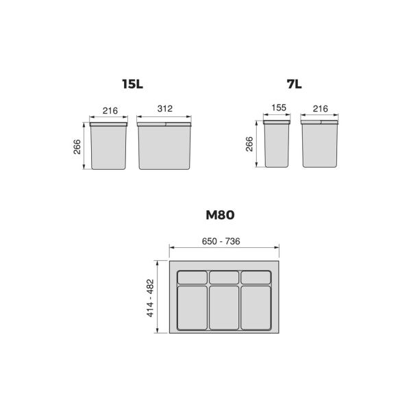 Kit de quincaillerie pour 2 portes coulissantes pliantes et armoire à fermeture souple Twofold - 7