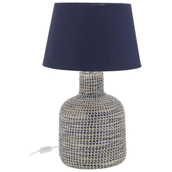 Lampe en jonc et coton