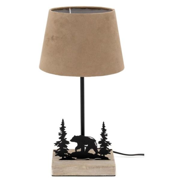 Lampe en métal et bois décor Forêt - AUB-6760