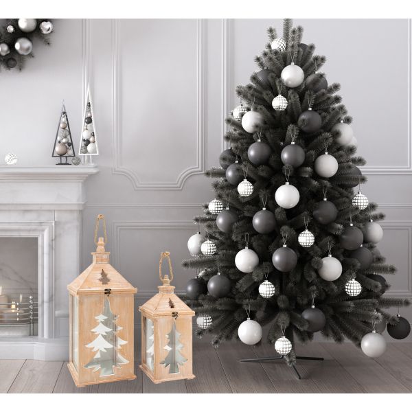 Lanterne en pin et métal Sapin (Lot de 2) - AUBRY GASPARD