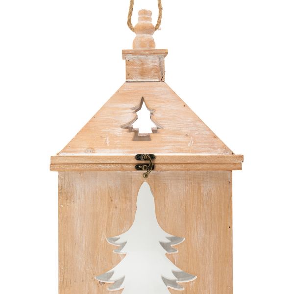 Lanterne en pin et métal Sapin (Lot de 2) - AUB-6690