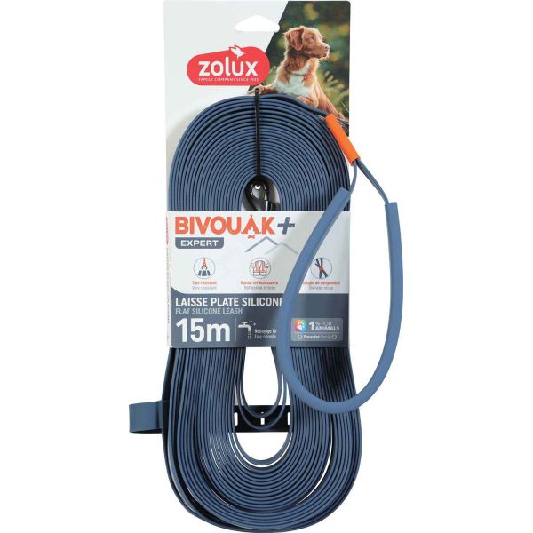 Longe plate en silicone bleu Bivouak