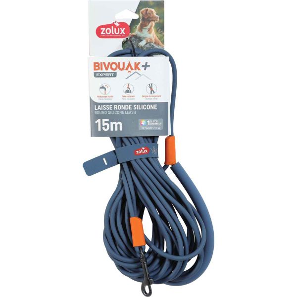 Longe ronde en silicone bleu Bivouak 5 m