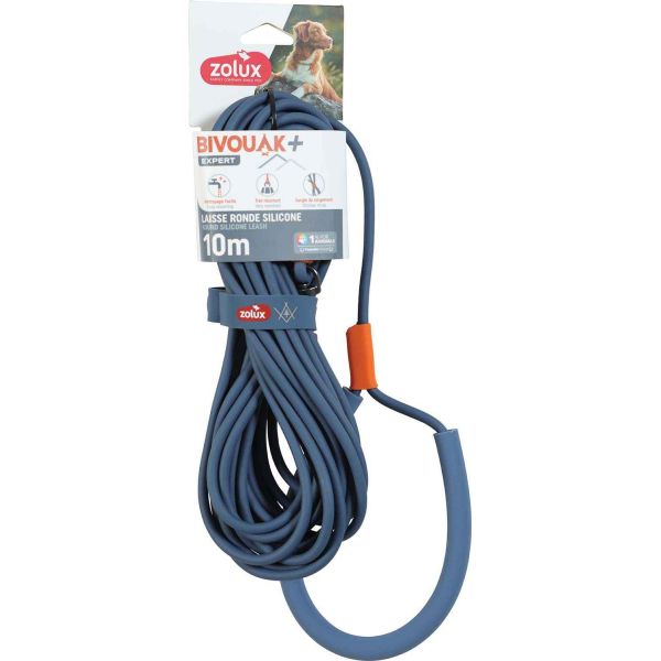 Longe ronde en silicone bleu Bivouak 5 m