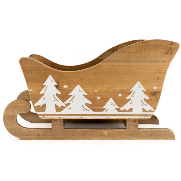 Luge traineau en pin Noel - AUB-6834