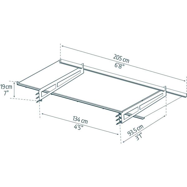 Marquise de porte en aluminium gris et polycarbonate Bremen - PAA-0293