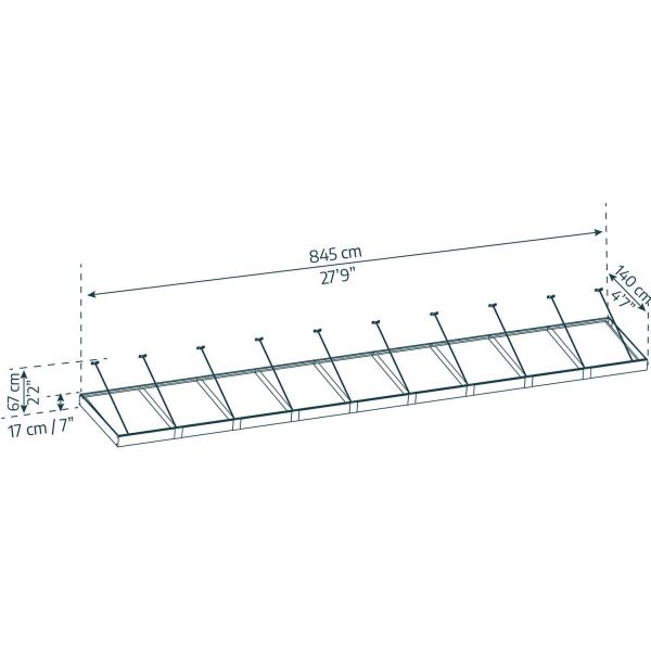 Marquise de porte en aluminium gris et polycarbonate Sophia - PAA-0283