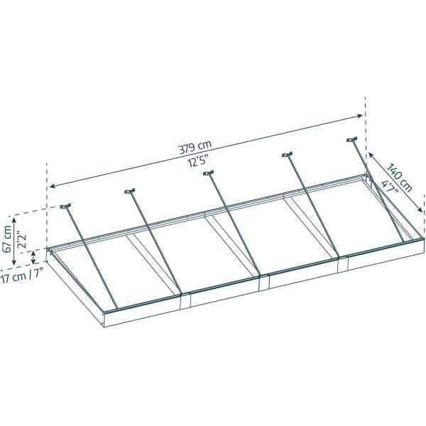 Marquise de porte en aluminium gris et polycarbonate Sophia - PAA-0278