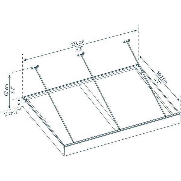 Marquise de porte en aluminium gris et polycarbonate Sophia - PAA-0276