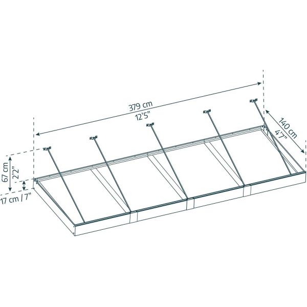 Marquise de porte en aluminium gris et polycarbonate opale blanc Sophia - PAA-0286