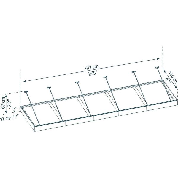 Marquise de porte en aluminium gris et polycarbonate opale blanc Sophia - PAA-0287