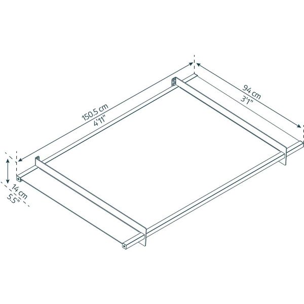 Marquise de porte en aluminium gris et polycarbonate transparent Nancy - PAA-0264