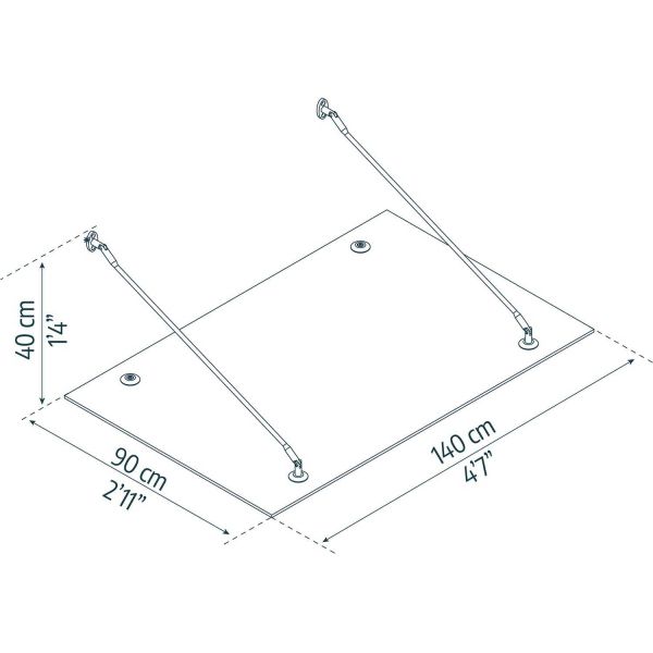 Marquise de porte en aluminium et polycarbonate Taurus - PAA-0294