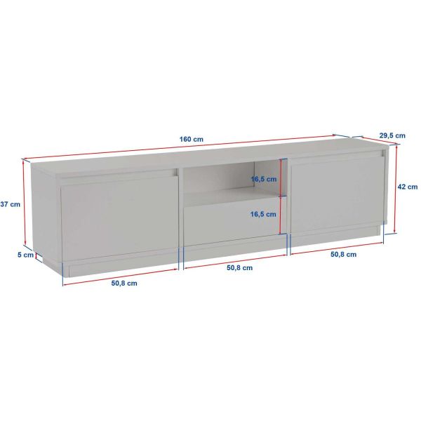 Meuble TV en aggloméré 168x43,5x12,5 cm Vanguard - ASI-1190