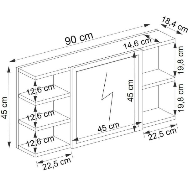 Meuble de salle de bains avec miroir Marta - ASI-1079