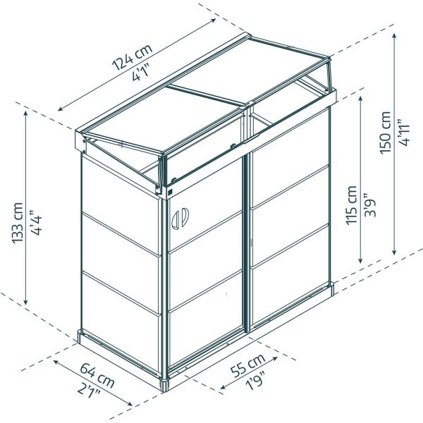 Mini-serre de jardin en aluminium et polycarbonate Ivy - PAA-0171