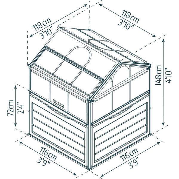 Mini-serre de jardin en aluminium et polycarbonate Plant-Inn - PAA-0170