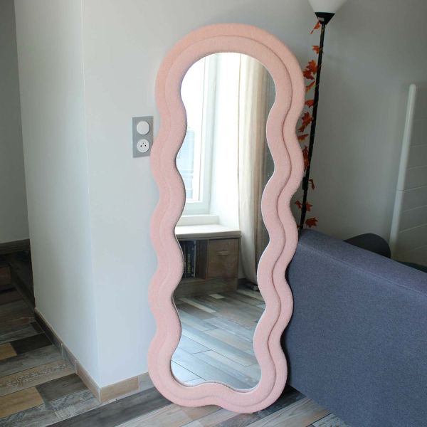 Miroir cadre en tissu Charlotte - FLAMINGUEO