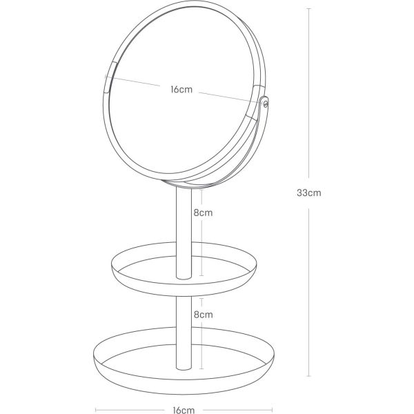 Miroir avec range bijoux intégré Tosca - YAM-0114