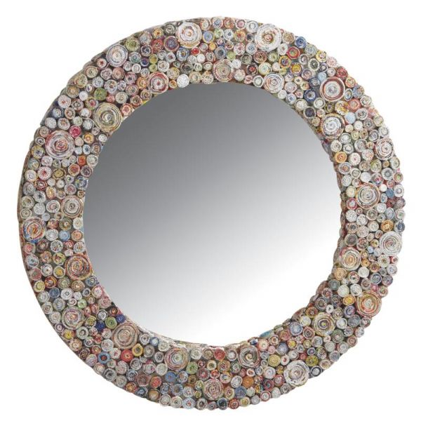  Miroir  d co rond papier  recycl  Miroirs  en papier  