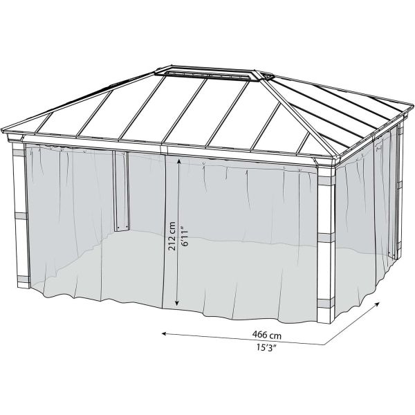 Moustiquaires pour tonnelle de jardin Dallas - PAA-0477